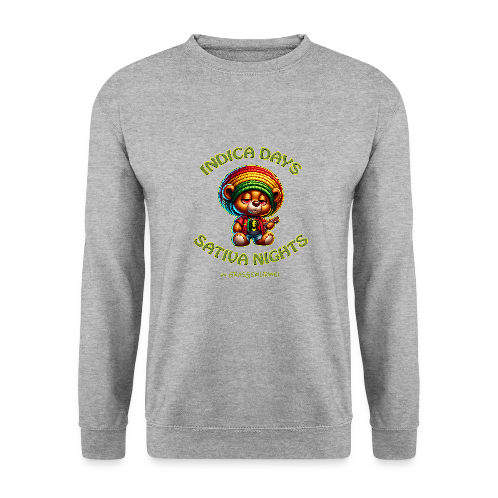 Indica Days Sativa Nights - Unisex Pullover - Weißgrau meliert