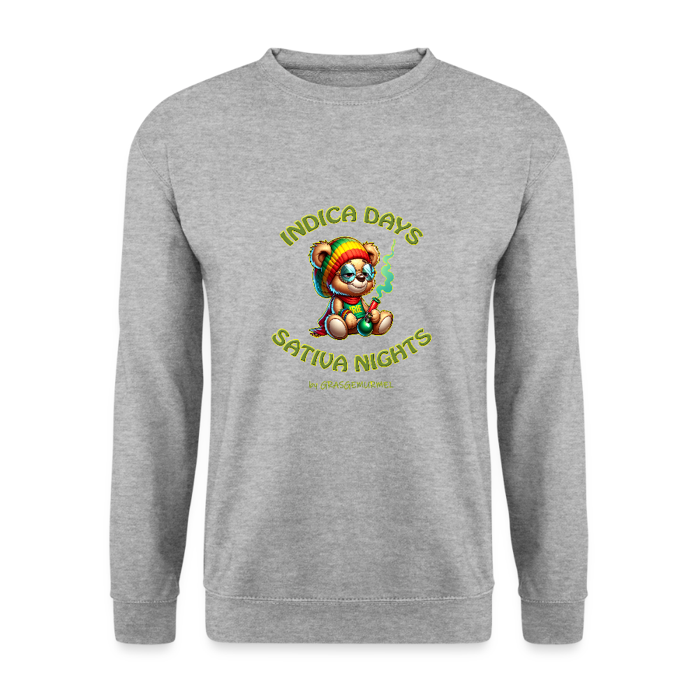 Indica Days Sativa Nights - Unisex Pullover - Weißgrau meliert