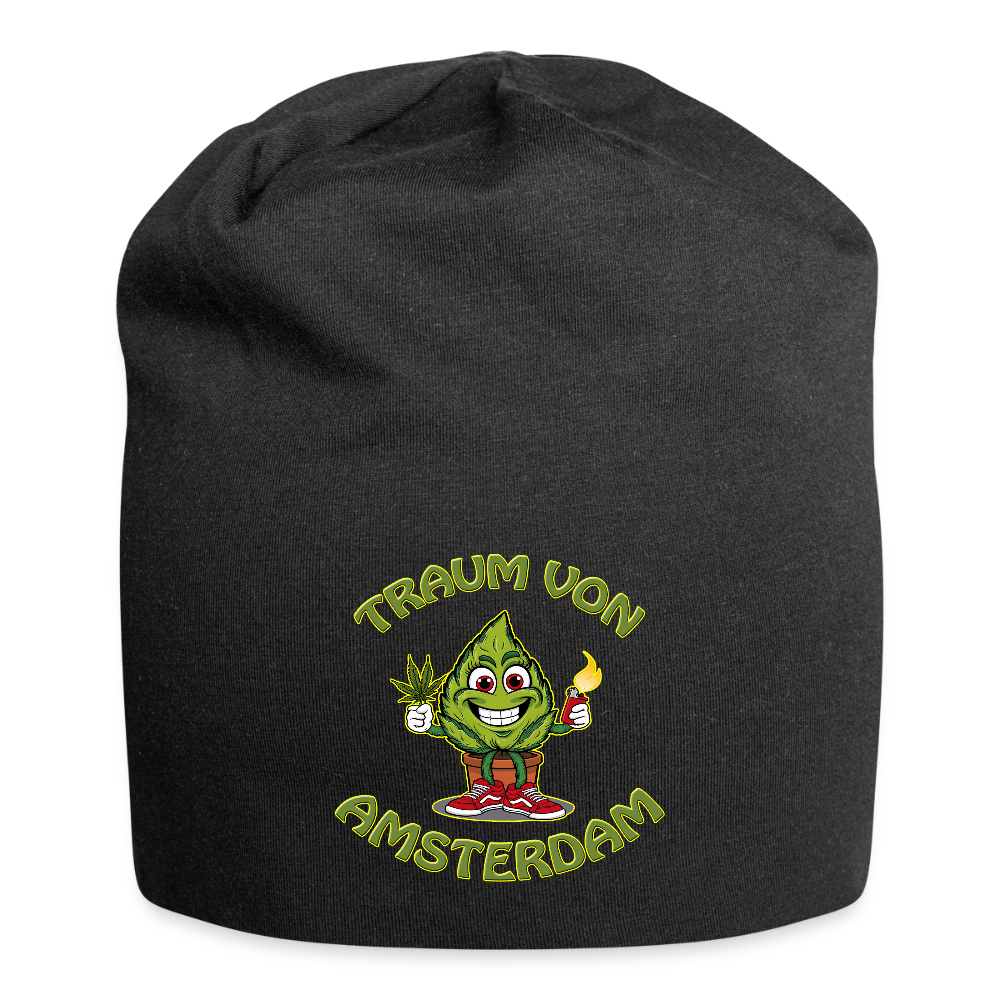 Traum von Amsterdam - Jersey-Beanie - Schwarz