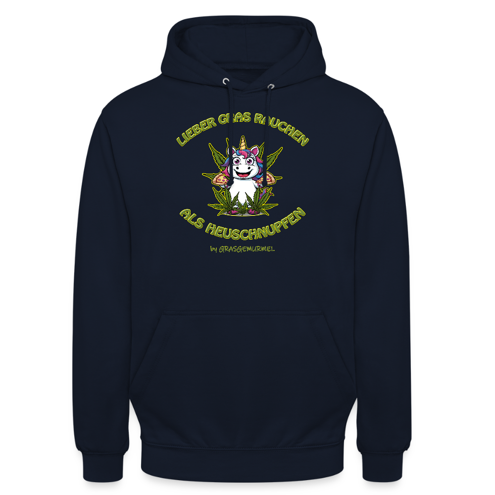 Lieber Gras rauchen als Heuschnupfen - Unisex Hoodie - Navy