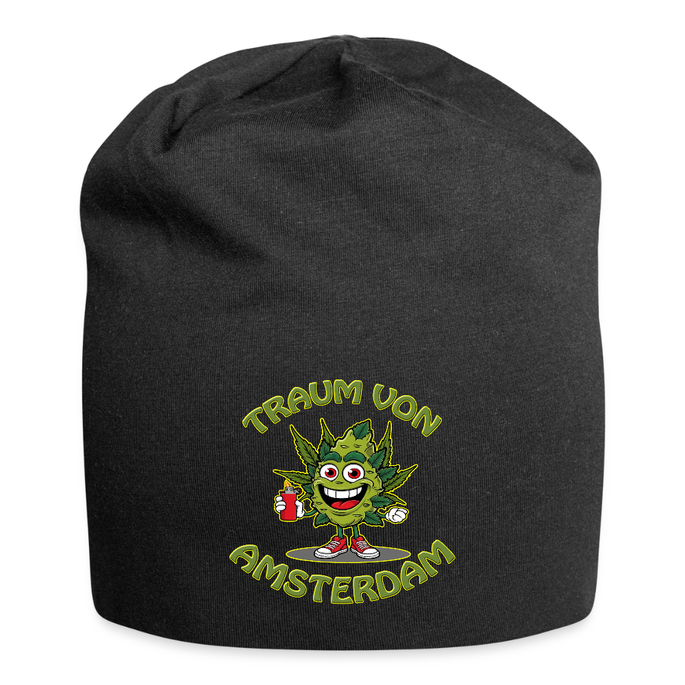 Traum von Amsterdam - Jersey-Beanie - Schwarz