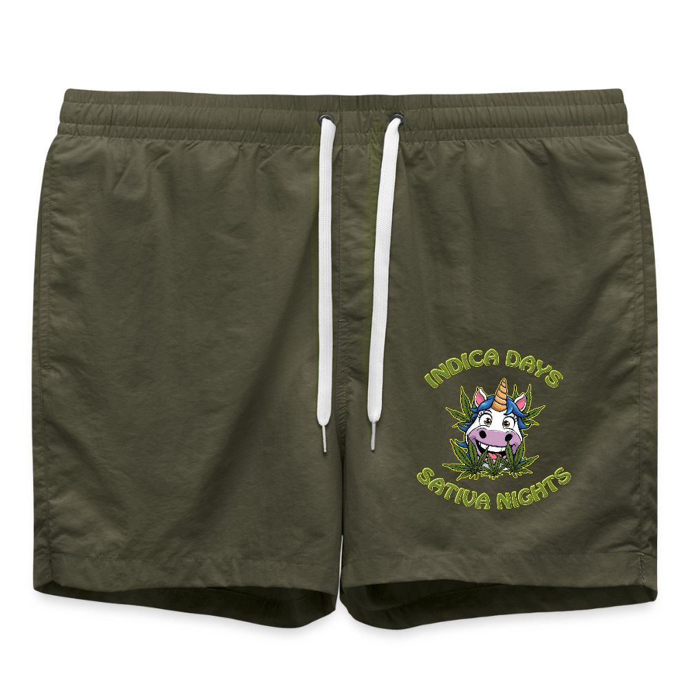 Indica Days Sativa Nights - Badeshorts - Olive