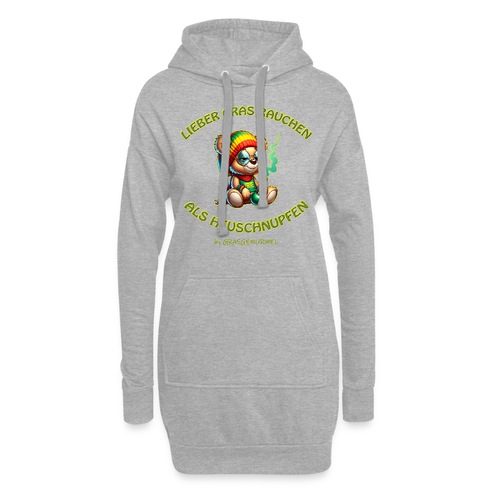 Lieber Gras rauchen als Heuschnupfen - Hoodie-Kleid - Grau meliert