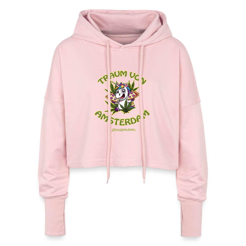 Traum von Amsterdam - Cropped Frauen Hoodie - Hellrosa