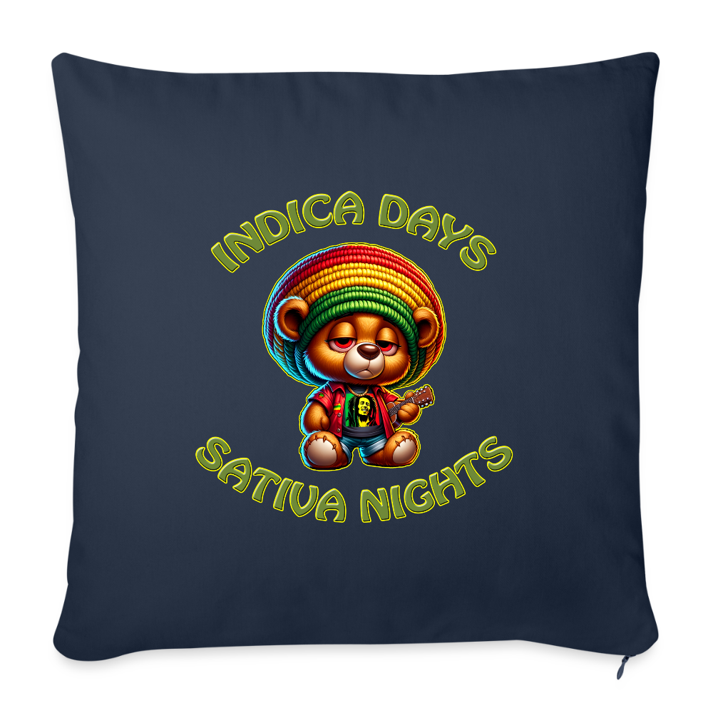 Indica Days Sativa Nights - Sofakissen mit Füllung 44 x 44 cm - Navy