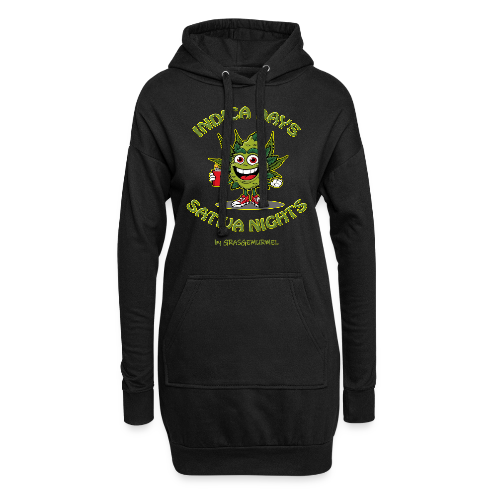 Indica Days Sativa Nights - Hoodie-Kleid - Schwarz