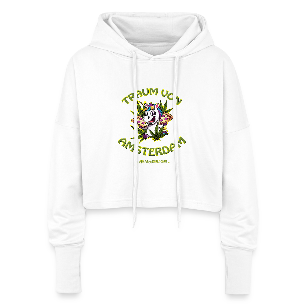 Traum von Amsterdam - Cropped Frauen Hoodie - Weiß