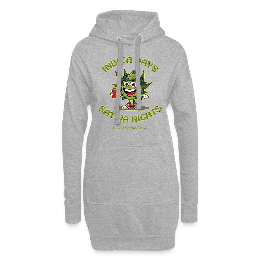 Indica Days Sativa Nights - Hoodie-Kleid - Grau meliert