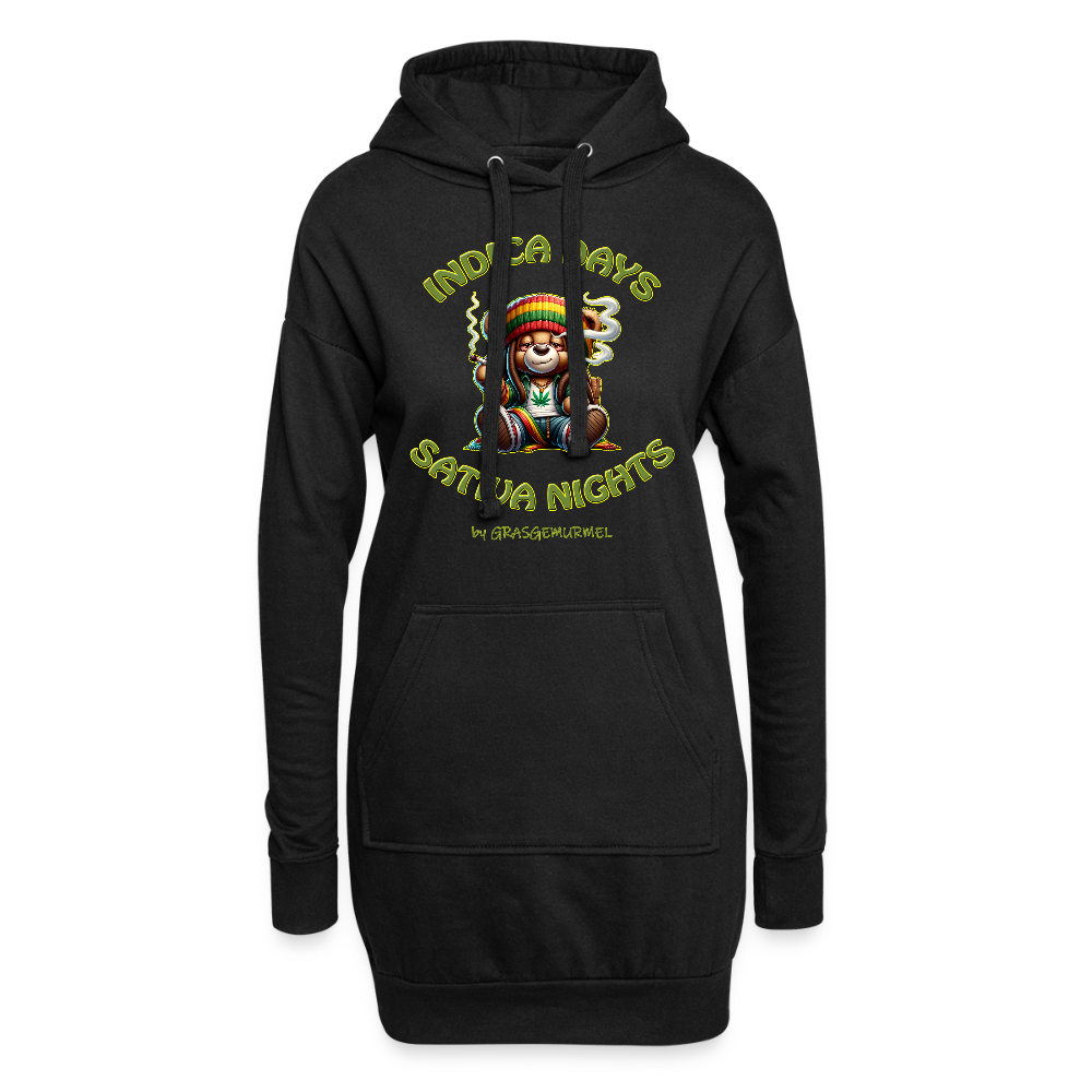 Indica Days Sativa Nights - Hoodie-Kleid - Schwarz