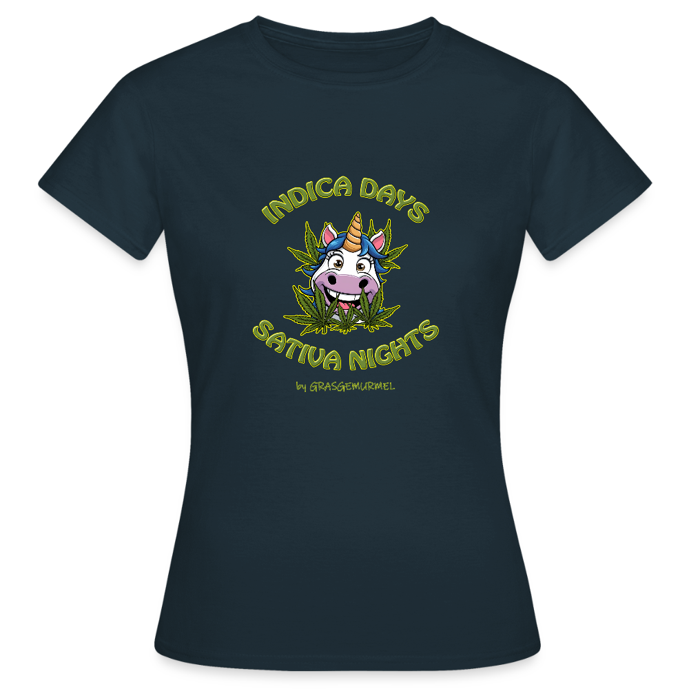 Indica Days Sativa Nights  - Frauen T-Shirt - Navy
