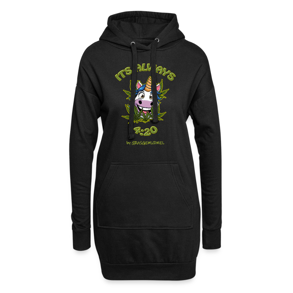 Its always 4:20 - Hoodie-Kleid - Schwarz