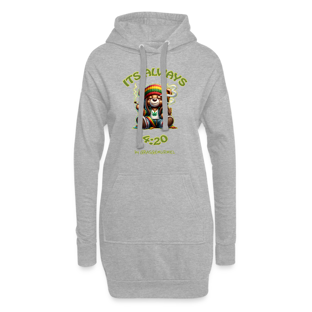 Its always 4:20 - Hoodie-Kleid - Grau meliert