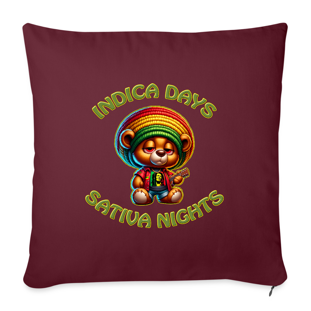 Indica Days Sativa Nights - Sofakissen mit Füllung 44 x 44 cm - Burgunderrot