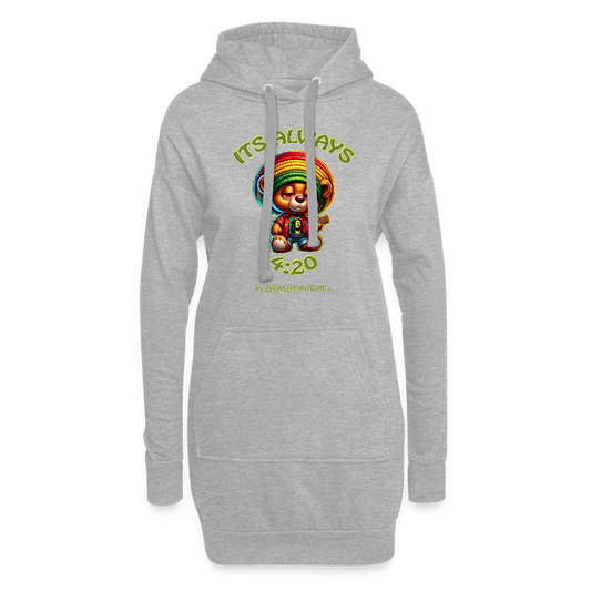 Its always 4:20 - Hoodie-Kleid - Grau meliert
